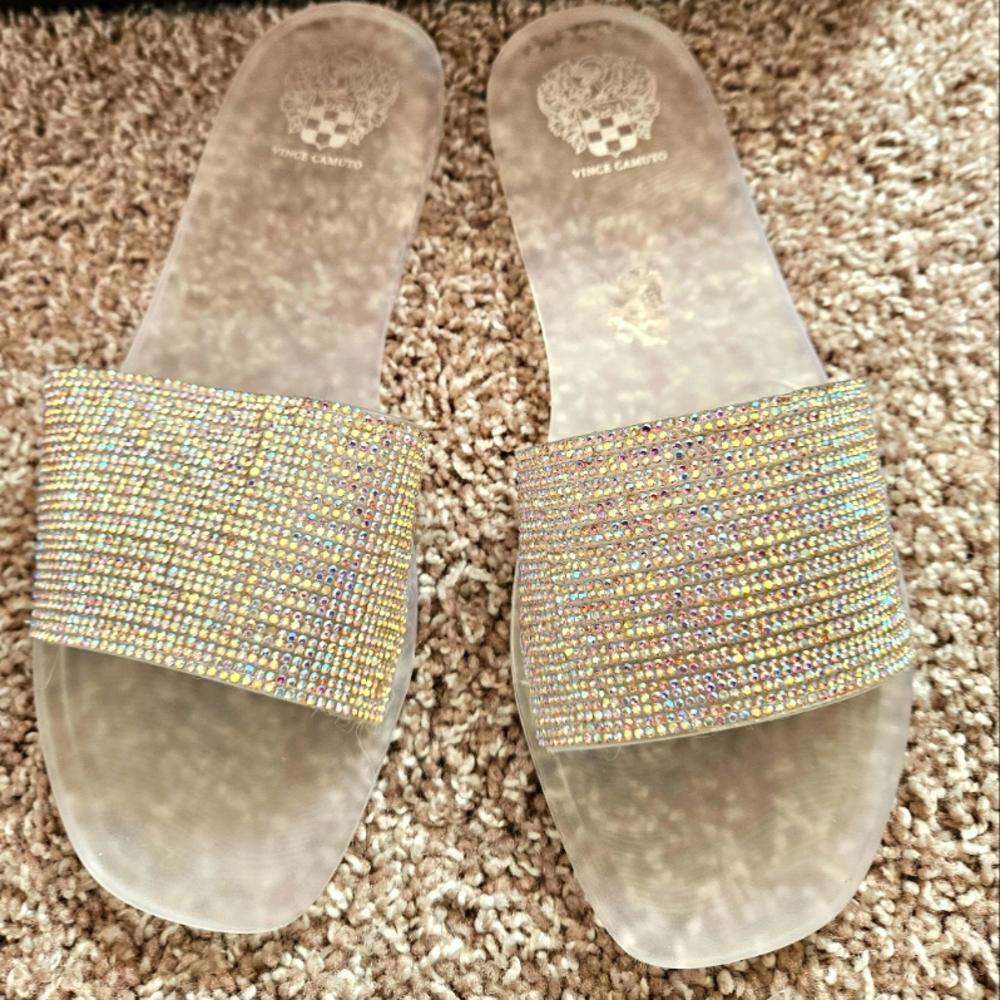 Nwt Vince Camuto Women's Shimmery Slide Sandals - Size 7M